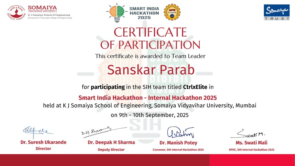 Smart India Hackathon 2025